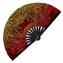 Lion Line Art Bamboo Hand Fan