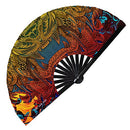 Lion Line Art Bamboo Hand Fan