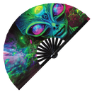 Alien Psychedelic Bamboo Hand Fan