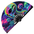 Alien Psychedelic Bamboo Hand Fan