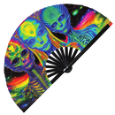 Alien Psychedelic Bamboo Hand Fan