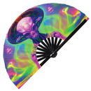 Alien Psychedelic Bamboo Hand Fan