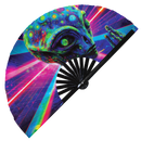 Alien Psychedelic Bamboo Hand Fan