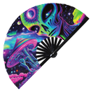 Alien Psychedelic Bamboo Hand Fan
