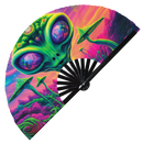 Alien Psychedelic Bamboo Hand Fan