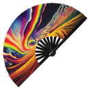 Acid Trippy Bamboo Hand Fan