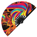 Acid Trippy Bamboo Hand Fan