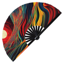 Acid Trippy Bamboo Hand Fan