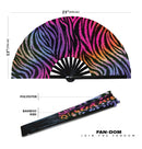 Tiger Print Pattern Bamboo Hand Fan