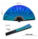 Manta ray Hand Fan UV Glow Folding Fan Festival Rave Fan Dancing Graphic Fan Tattoo Art Fan Tribal Hand Party Rave Circuit Festival Event Fan