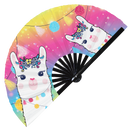 Alpaca Llama Bamboo Hand Fan