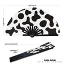 Cow Print Pattern Bamboo Hand Fan