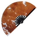 Cow Print Pattern Bamboo Hand Fan