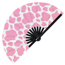 Cow Print Pattern Bamboo Hand Fan