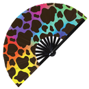 Cow Print Pattern Bamboo Hand Fan
