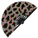 Cow Print Pattern Bamboo Hand Fan