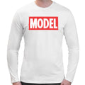 Model | Spoof Logo | Super Soft T-shirt | Cotton Crew Neck Long sleeve T Shirt Men's
