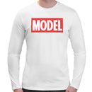 Model | Spoof Logo | Super Soft T-shirt | Cotton Crew Neck Long sleeve T Shirt Men's