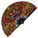 bali barong mask bali souvenirs indonesia souvenirs bali cultureral fan barong garuda mask traditional barong artwork ornaments Balinese large hand fan bamboo hand fan UV glow rave circuit party hand fan