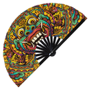 Balinese Barong Mask Bamboo hand fan