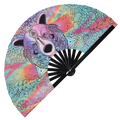 Bear hand fan foldable bamboo circuit rave hand fans Grizzly Bear Black Bear Cute Angry Bear Head Mandala Line Art Brown Bear Fan outfit party gear gifts music festival rave accessories