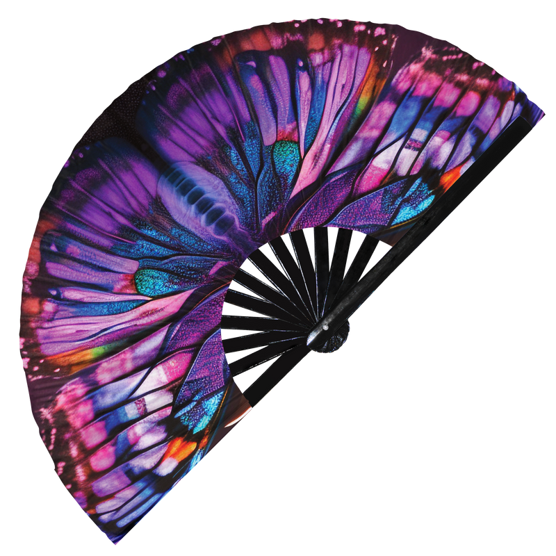 Butterfly Wings | Hand Fan foldable bamboo gifts Festival accessories Rave handheld event Clack fans