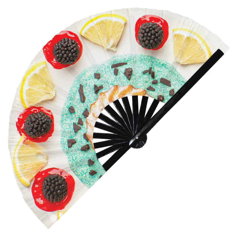 Cake Desserts Hand Fan Halloween Queen Candy Cosplay Candy Kingdom Outfit Folding Fan UV Glow Hand Fan King Candy Costume Outfit Accessories Rave Fan