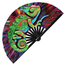 Chameleon Rainbow Bamboo hand fan
