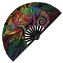 Chameleon Rainbow Bamboo hand fan