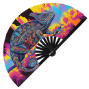 Chameleon Rainbow Bamboo hand fan