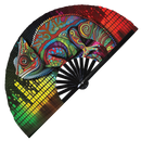 Chameleon Rainbow Bamboo hand fan