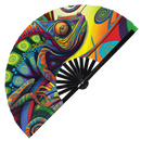 Chameleon Rainbow Bamboo hand fan