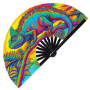 Chameleon Rainbow Bamboo hand fan