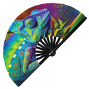 Chameleon Rainbow Bamboo hand fan