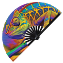 Chameleon Rainbow Bamboo hand fan