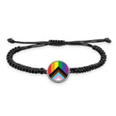 Pride Flag Braided bracelet With Pendant
