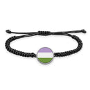 Pride Flag Braided bracelet With Pendant