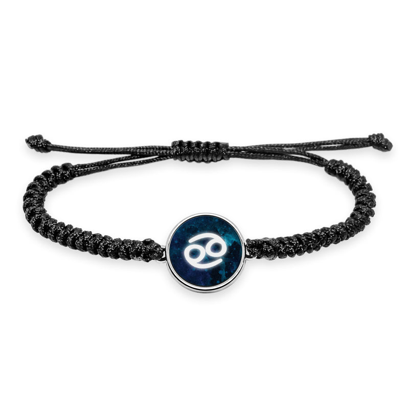 Zodiac Signs Symbols String Bracelet UV glow Braided Rope Stainless Aquarius Aries Cancer Capricorn Fashion Hand Accessory