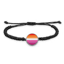 Pride Flag Braided bracelet With Pendant