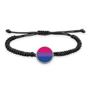 Pride Flag Braided bracelet With Pendant