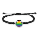 Pride Flag Braided bracelet With Pendant