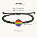Pride Flag Braided bracelet With Pendant