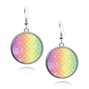 circle earrings mermaid scale round silver earrings mermaid earrings holographic iridescent rainbow scales trippy scales little mermaid mermaid jewelry mermaid accessory trippy mermaid fins