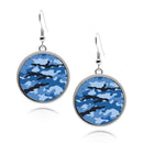 Military Camouflage Circle Earrings