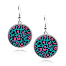 Leopard Print Circle Earrings