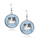 Cute Cat Pockets Circle Earrings