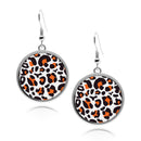 Leopard Print Circle Earrings