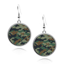 Military Camouflage Circle Earrings