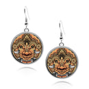 Balinese Barong Mask Circle earrings