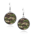 Military Camouflage Circle Earrings
